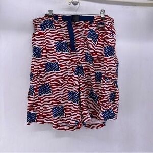 5/$25 Cabela’s  mens XL American flag belted swimsuit